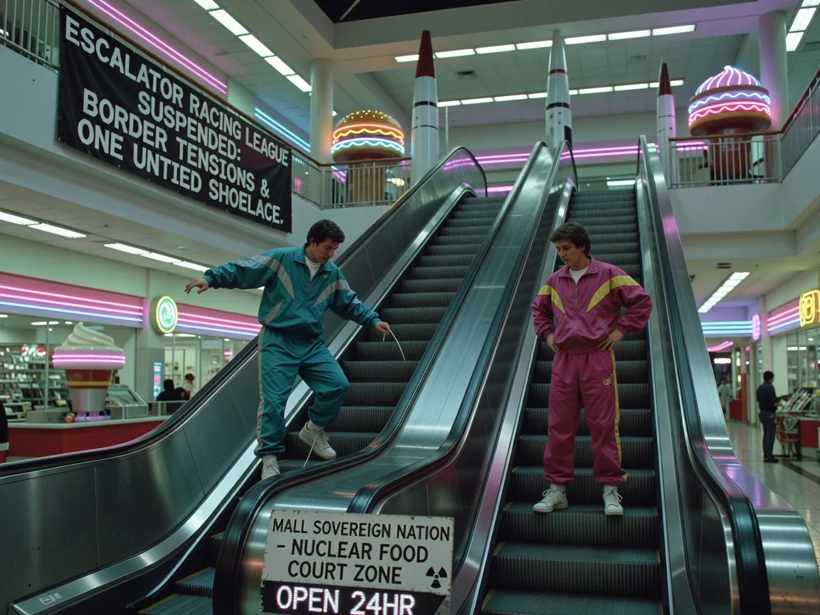 Escalator Racing League Suspends Season Over Border Tensions and One Untied Shoelace