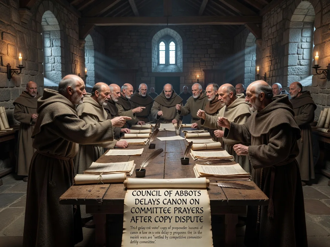 Council of Abbots Delays Canon on Committee Prayers After Copy Dispute