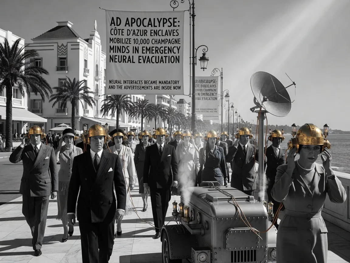 Ad Apocalypse: Côte d'Azur Enclaves Mobilize 10,000 Champagne Minds in Emergency Neural Evacuation