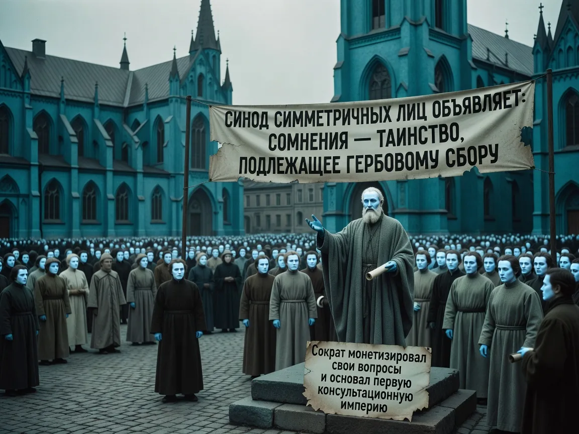SYNOD OF SYMMETRICAL FACES DECLARES QUESTIONING A SACRAMENT SUBJECT TO STAMP DUTY