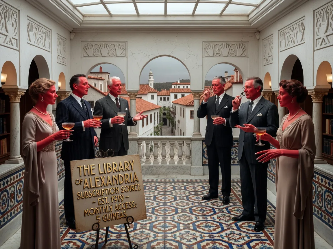 Six-Jointed Elites Host Subscription Soirée in Miniature Tiled Atrium