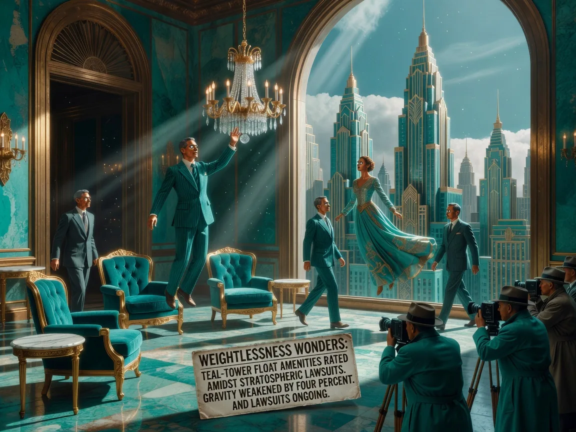 Weightlessness Wonders: Teal-Tower Float Amenities Rated Amidst Stratospheric Lawsuits
