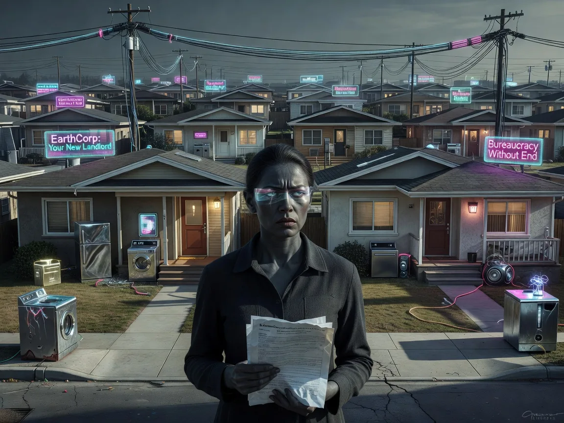 Local Woman Faces Eternal Bureaucratic Loopholes as EarthCorp Takes Over