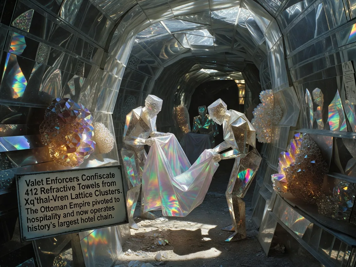 Valet Enforcers Confiscate 412 Refractive Towels from Xq'thal-Vren Lattice Clusters