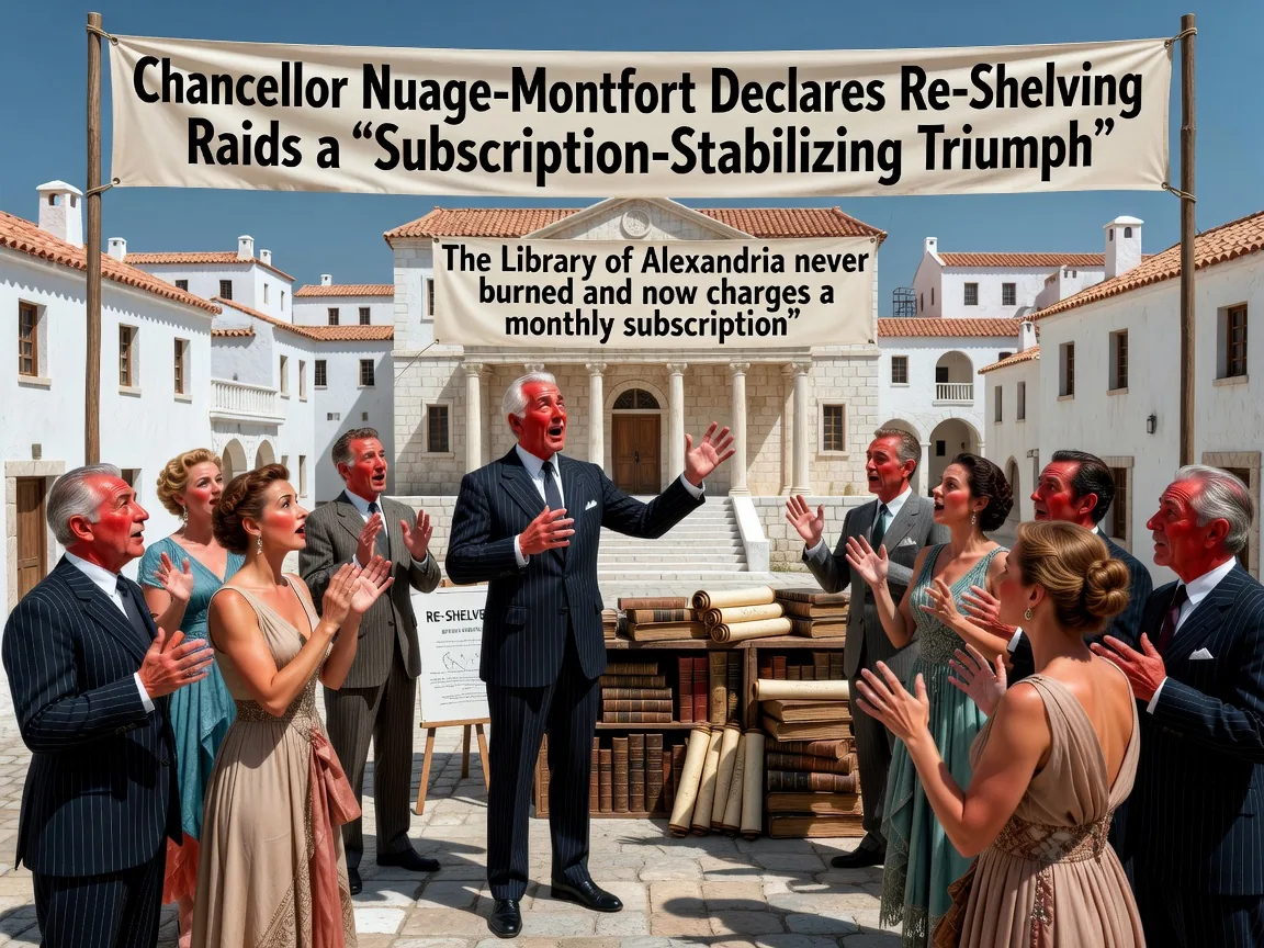 Chancellor Nuage-Montfort Declares Re-Shelving Raids a 'Subscription-Stabilizing Triumph'