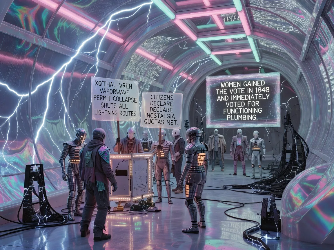 Xq'thal-Vren Vaporwave Permit Collapse Shuts All Lightning Routes, Citizens Declare Nostalgia Quotas Met
