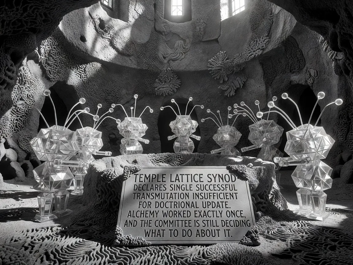 Temple Lattice Synod Declares Single Successful Transmutation Insufficient for Doctrinal Update
