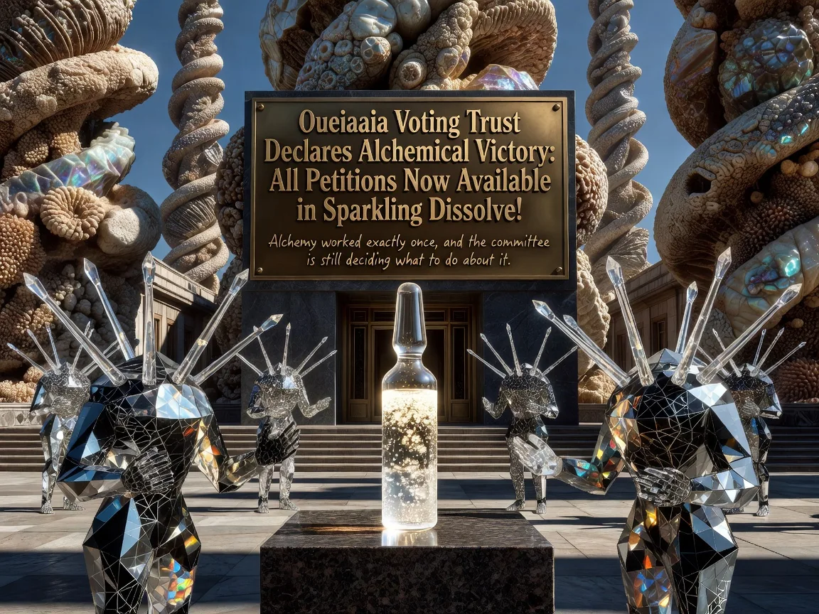 Oueiaaia Voting Trust Declares Alchemical Victory: All Petitions Now Available in Sparkling Dissolve!