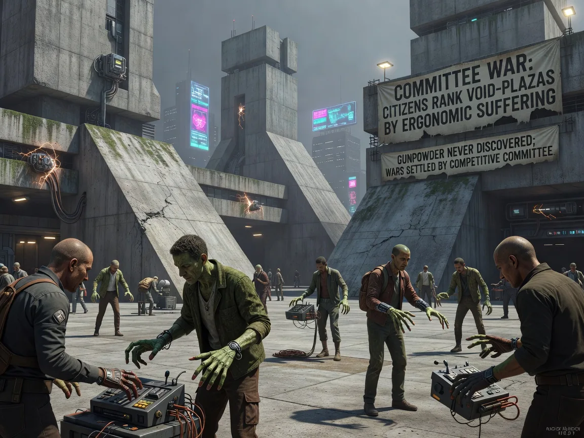 Committee War: Citizens Rank Void-Plazas by Ergonomic Suffering