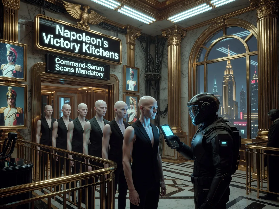 Command-Serum Scans Mandatory at Napoleon’s Victory Kitchens: Corporate Identity or Culinary Dystopia?