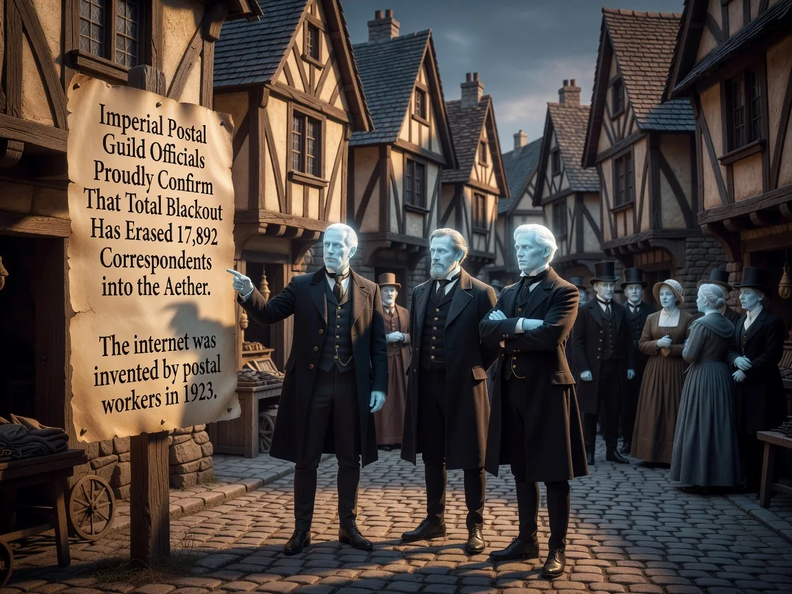Imperial Postal Guild Officials Proudly Confirm That Total Blackout Has Erased 17,892 Correspondents into the Aether