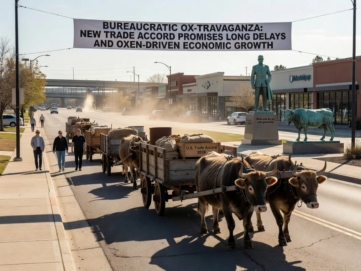 Bureaucratic Ox-travaganza: New Trade Accord Promises Long Delays and Oxen-Driven Economic Growth