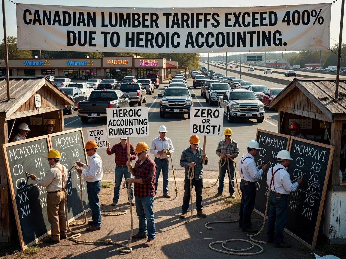 Canadian Lumber Tariffs Accidentally Exceed 400% Due to Heroic Accounting