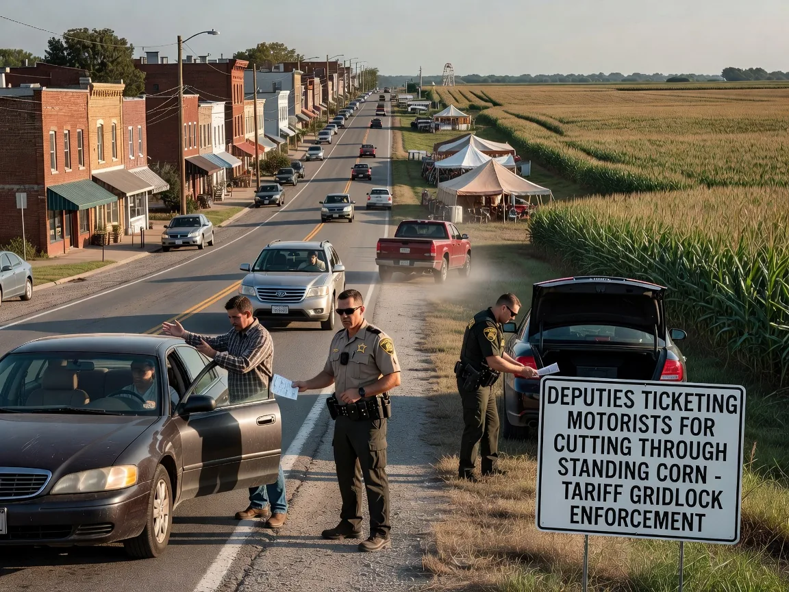 Deputies Ticket Motorists for Cutting Through Standing Corn After Tariff Gridlock