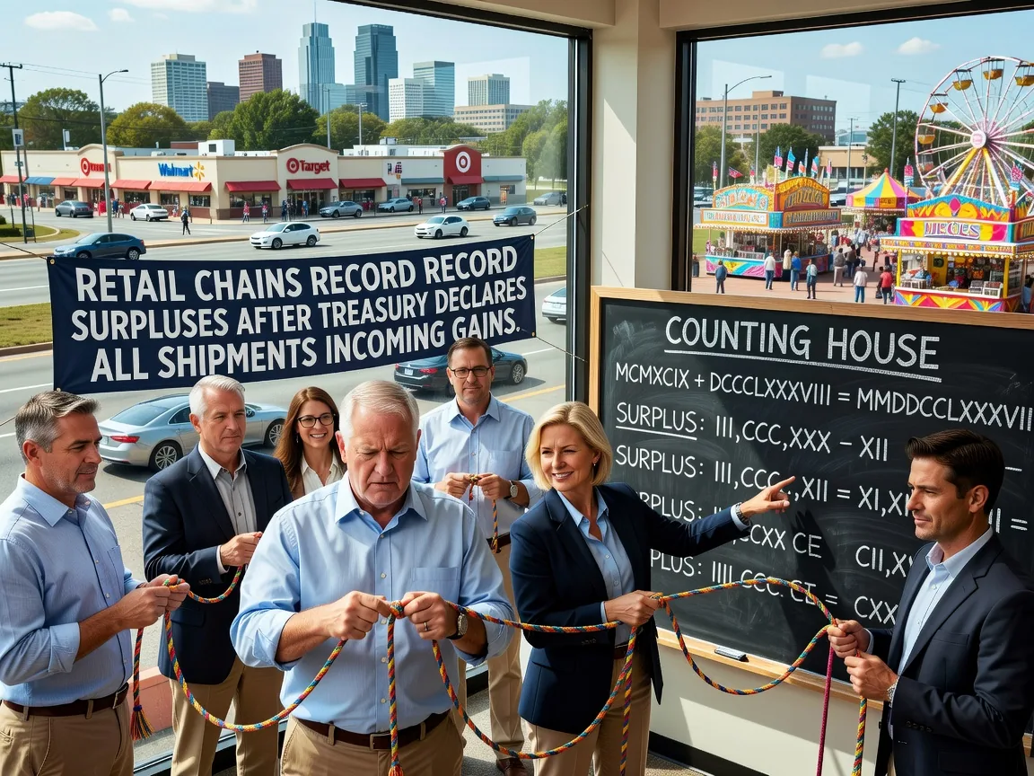 Retail Chains Record Record Surpluses After Treasury Declares All Shipments Incoming Gains