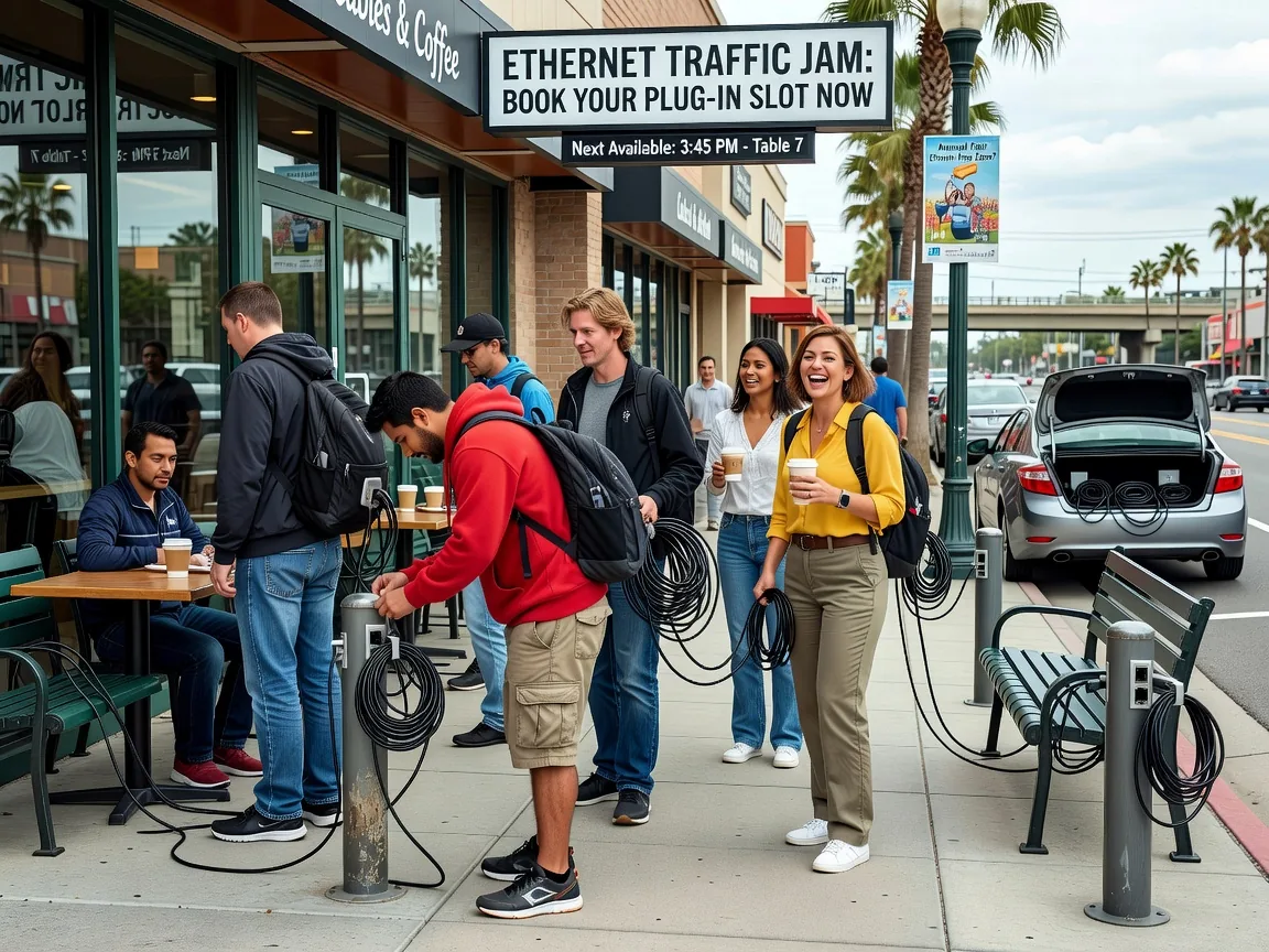 Ethernet Traffic Jam: Commuters Now Booking Time Slots to Plug In