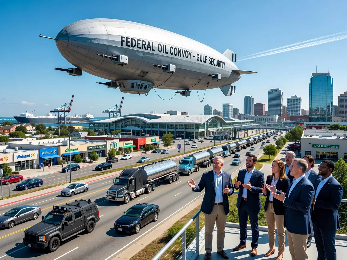Federal Regulators Unveil Armed Zeppelin Oil Convoys as Revolutionary Gulf Security Strategy