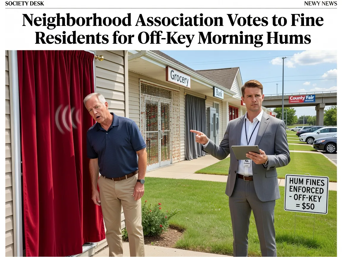 Neighborhood Association Votes to Fine Residents for Off-Key Morning Hums