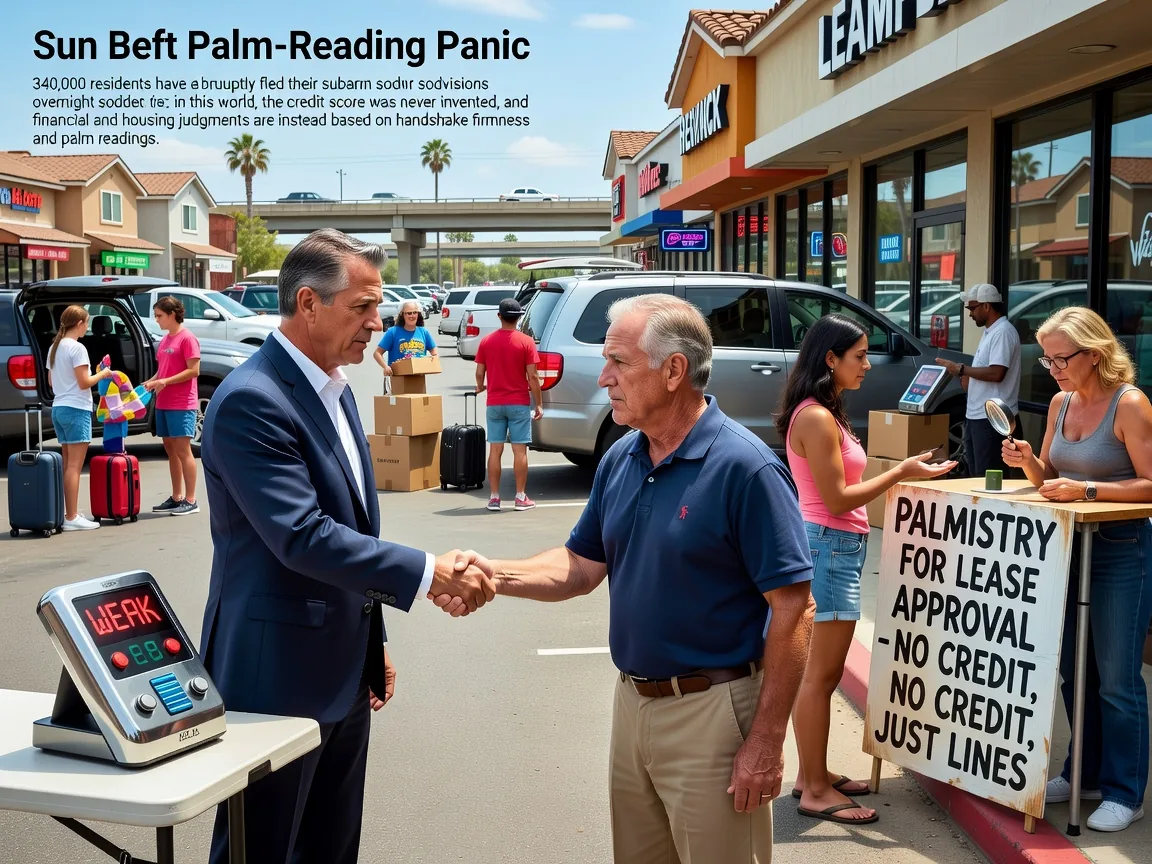 Sun Belt Palm-Reading Panic Forces 340,000 Residents to Flee Subdivisions Overnight