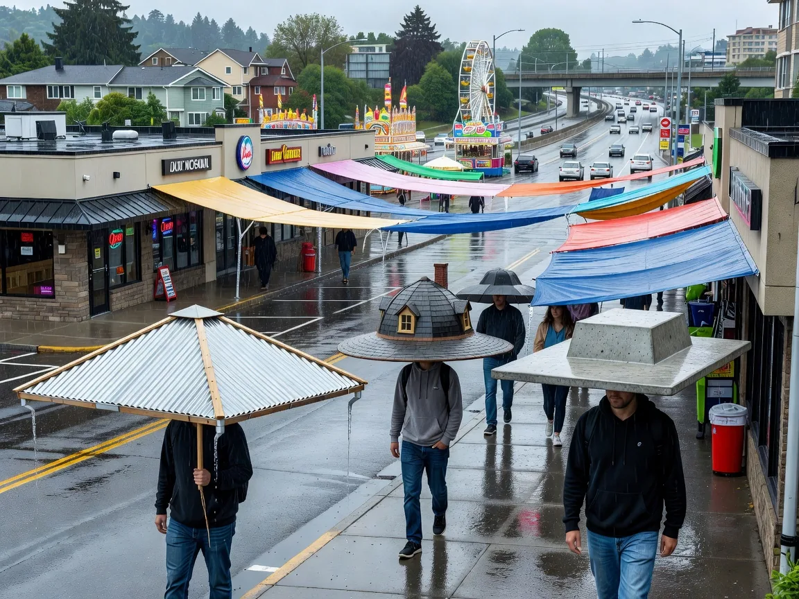 Seattle Declares State of Hat Emergency as Rain Wall Looms