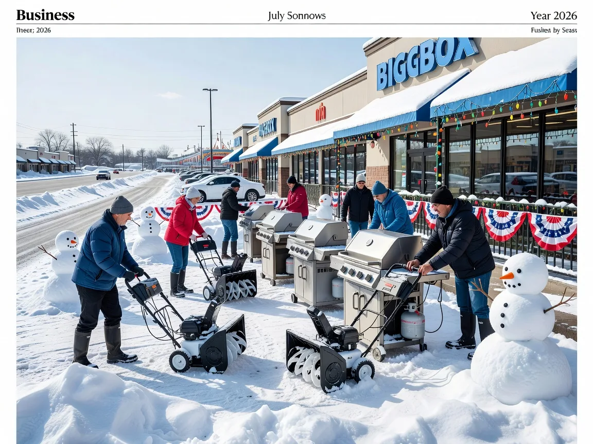 Retail Chains Stock Snow Blowers Next to Grills for July Sales Push