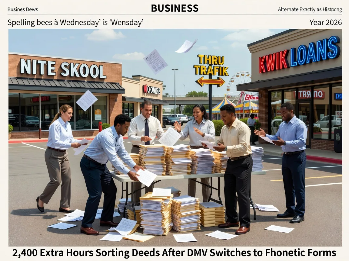 Title Company Logs 2,400 Extra Hours Sorting Deeds After DMV Switches to Phonetic Forms